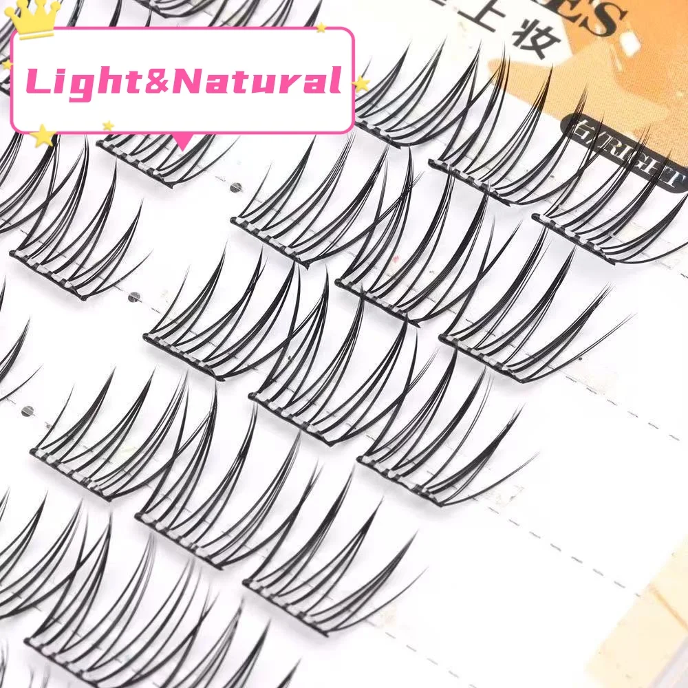 MIAOJIE 90個入り 自己粘着式つけまつげ アイドル シングルクラスター DIY ガールズグループ ナチュラル トリロジー カートゥーン グルーフリー つけまつげ