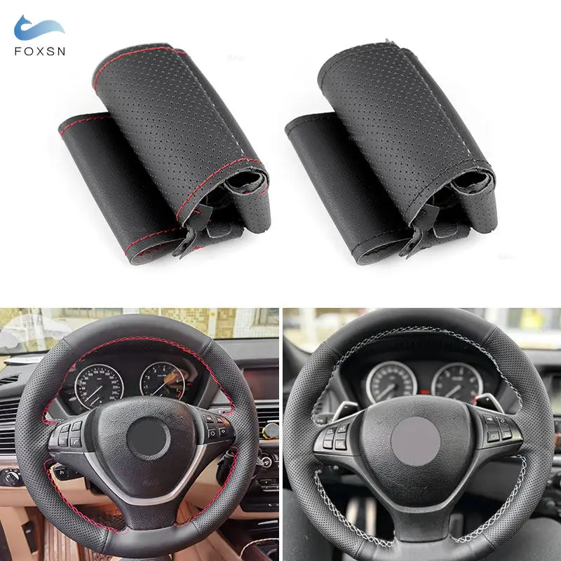 

For BMW X5 E70 2006-2013 X6 E71 2008-2014 E72 2009 2010 Car Steering Wheel Microfiber Perforated Leather Cover Trim Accessories