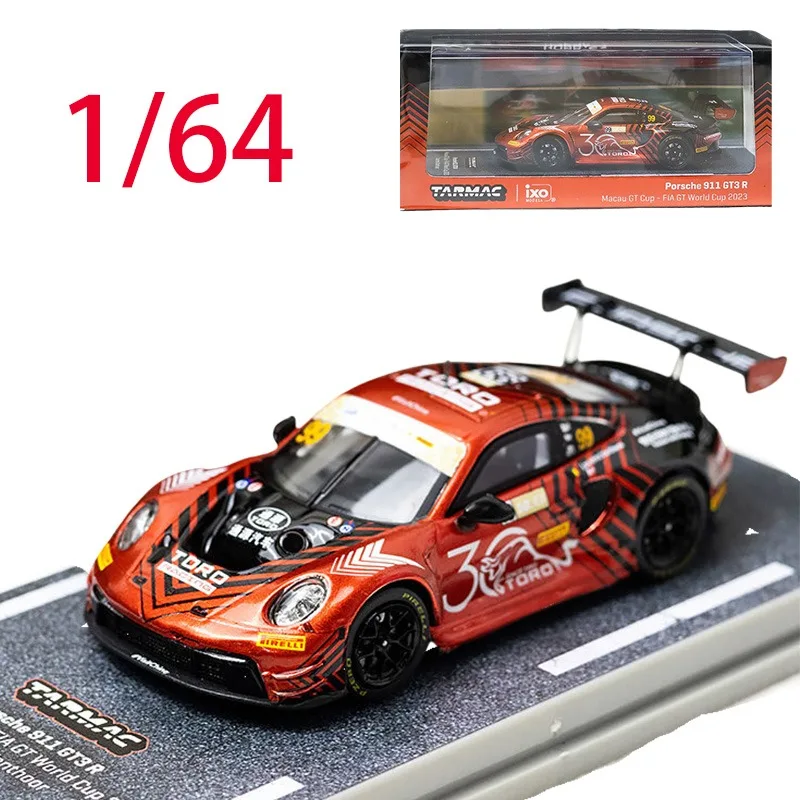 

Tarmac Works, литой под давлением, масштаб 1/64, модель автомобиля из сплава Porsche 911 GT3 R, игровые транспортные средства, игрушки для мальчиков, оригинальная коробка