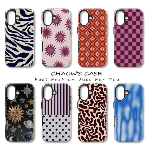 Stripe wave point stitching Phone Case for iPhone 18 17 17e 16e 16 15 14 13 12 11 XS XR Air Pro Max Plus Double-layer Back Cover