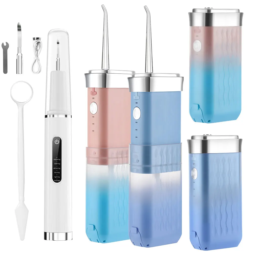 

3-режимная складная водяная нить, ультразвуковой зубной скалер, ирригатор для полости рта, электрическая чистка зубов, отбеливание зубов, уход за полостью рта для путешествий