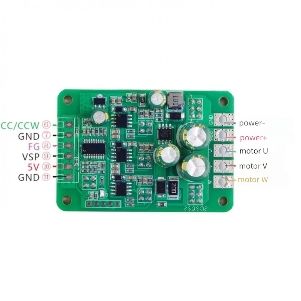 

Мощный модуль привода бесщеточного двигателя постоянного тока 600 Вт BLDC, 3-фазный драйвер двигателя 7 В-50 В, регулятор скорости двигателя, ШИМ-регулировка скорости