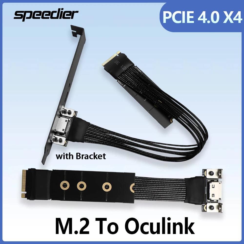 

PCIE 4.0 X4 Gen4 M.2 To Oculink Adapter Extension Cable Silver Plated Small Host for Built-in External Graphics Card Dock Egpu