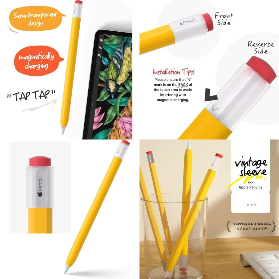 

Силиконовый чехол ELETIUO, совместимый с Apple Pencil 2-го поколения, защитный держатель, ручка с крышкой, аксессуары для iPad P
