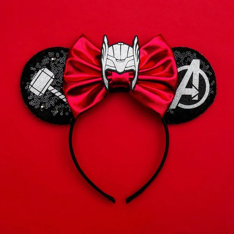 Disney Marvel Series หูแถบคาดศีรษะสาว Hulk Thanos Venom Hairband ผู้หญิงโบว์ Avengers อุปกรณ์เสริมผมเด็กของขวัญ