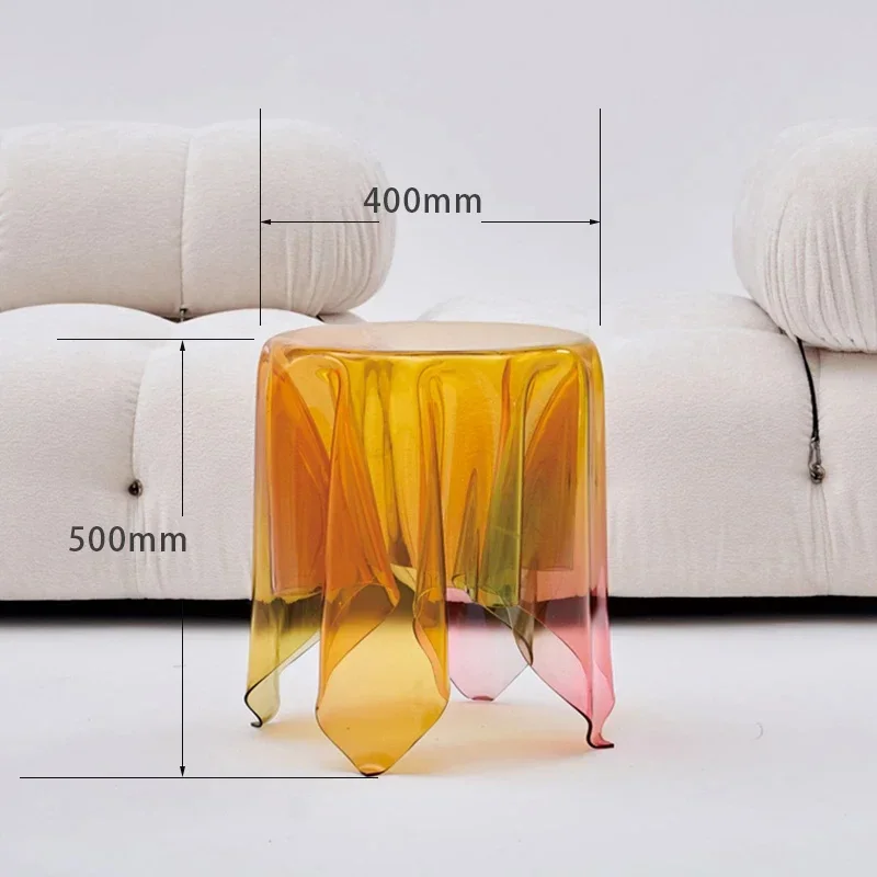 Nordic Style Colorful Fancy Minimalist Iridescence Crystal Clear Acrylic Coffee Table for Home Decor