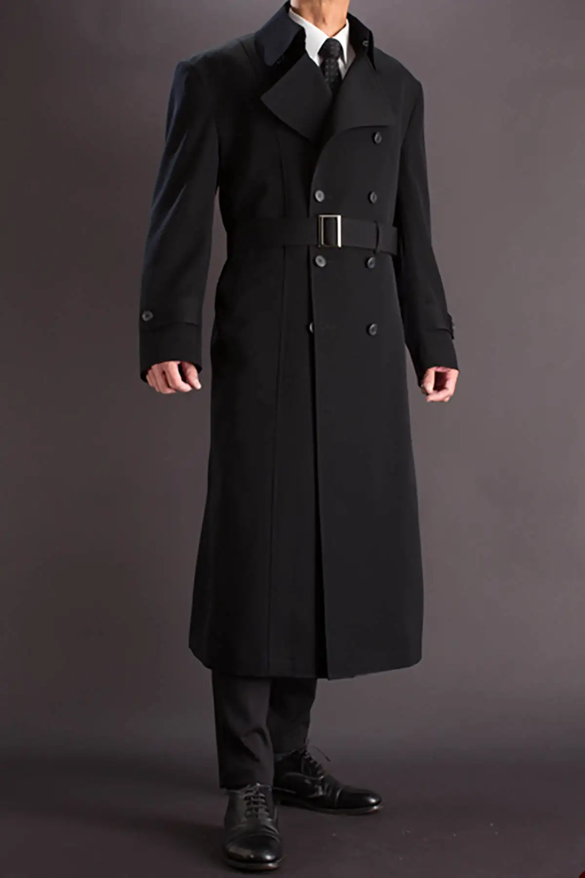 Autumn Winter Woolen Men Long Jacket Double Breasted Notched Lapel Overcoat Bussiness Coats Custom Made Only Coat