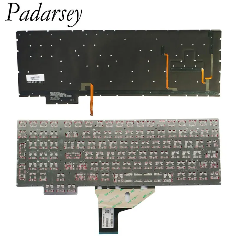 Padarsey Replacement US Keyboard for HP Omen 15-ce 15-ce000 15-ce100 15t-ce000 15t-ce100 Laptop No Frame Red Letter Backlit