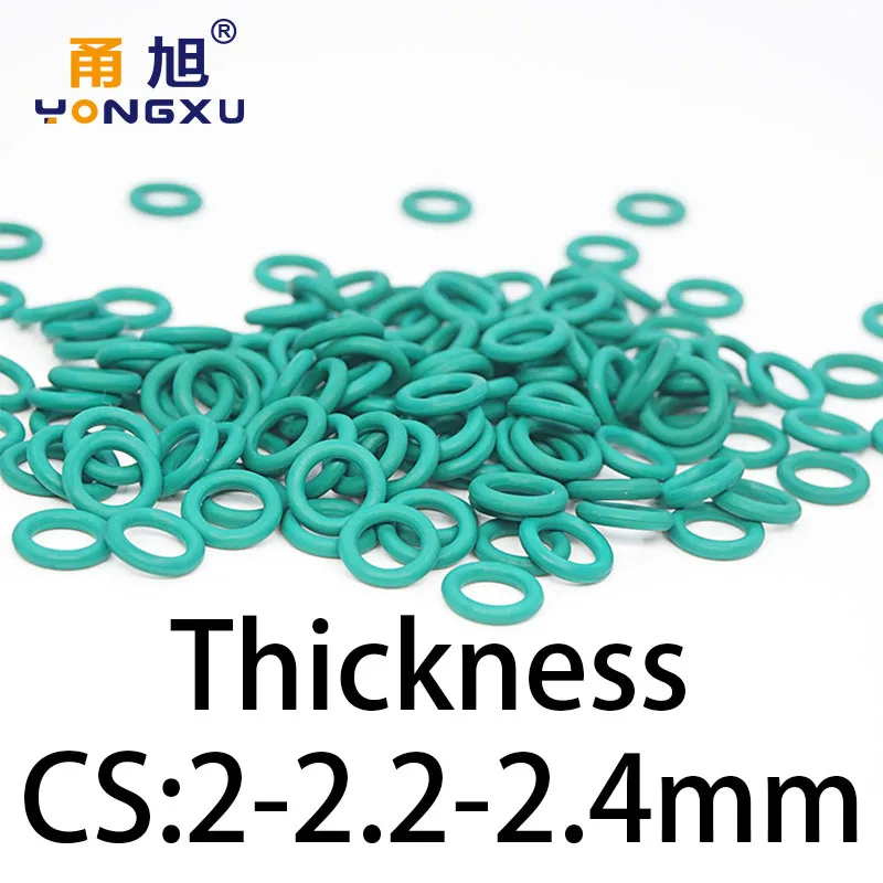 O-ring thickness 2/2.2/2.4mm CS fluororubber FKM sealing temperature resistant gasket rubber ring complete in specifications.-.