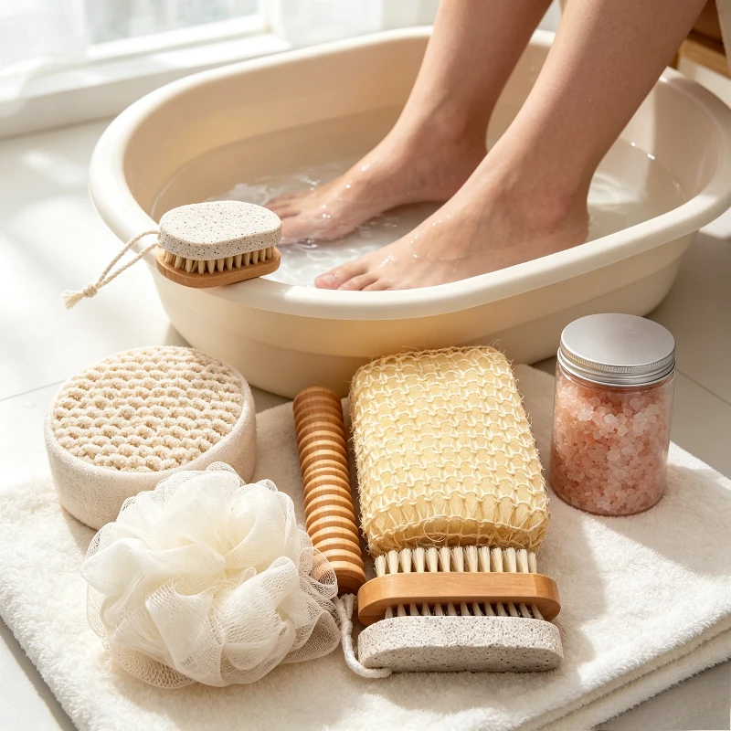 7 Piece Bath Shower Gift Set Loofah Body Scrubber Pumice Stone Back Scrubber Sisal Bath Ball Women Spa Kit