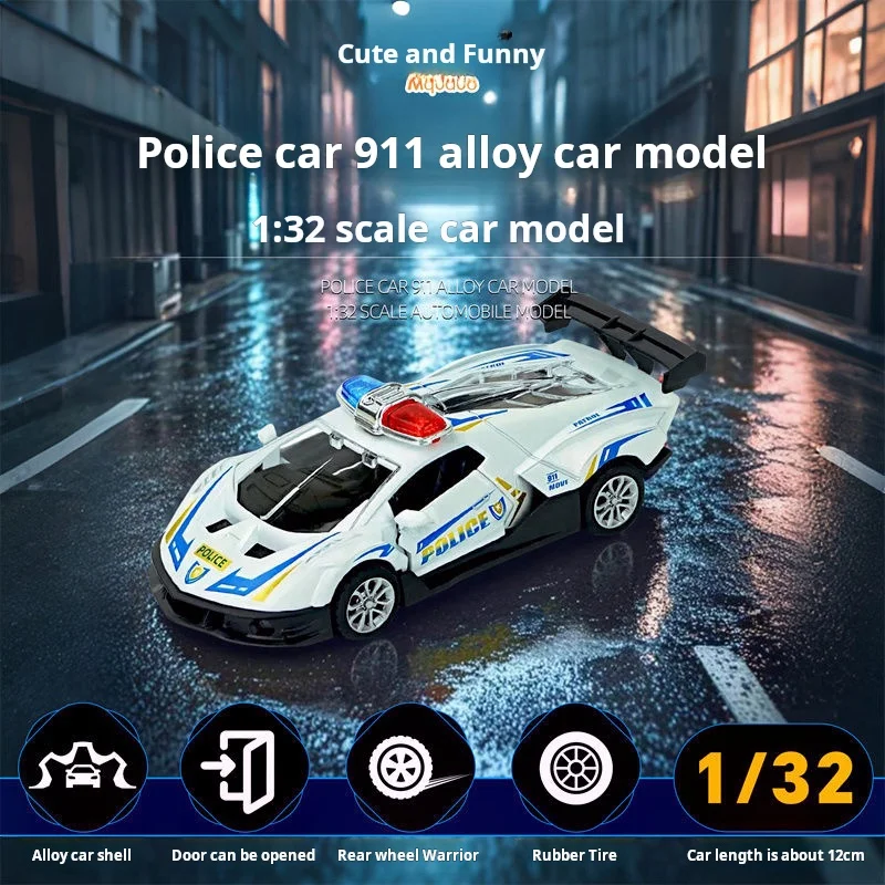 1/32 Automodell Lamborghini Diecast Legierung Polizei mit Zurückziehen Metall Sportwagen Modell für Jungen Geburtstagsgeschenk