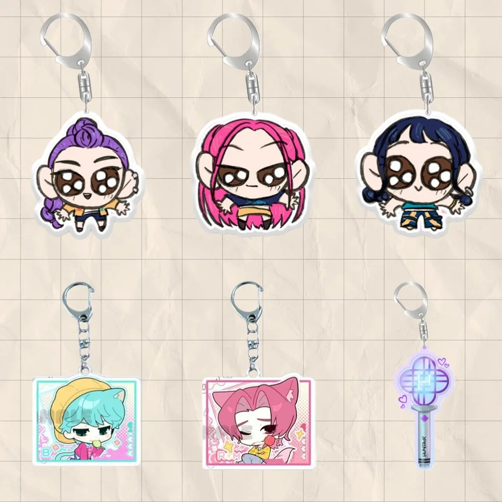 

KPop Demon Hunters Mira SAjA Boys Jinu Anime Peripherals Acrylic Key Chain Custom Cartoons Cute Backpack Pendant Festival Gift
