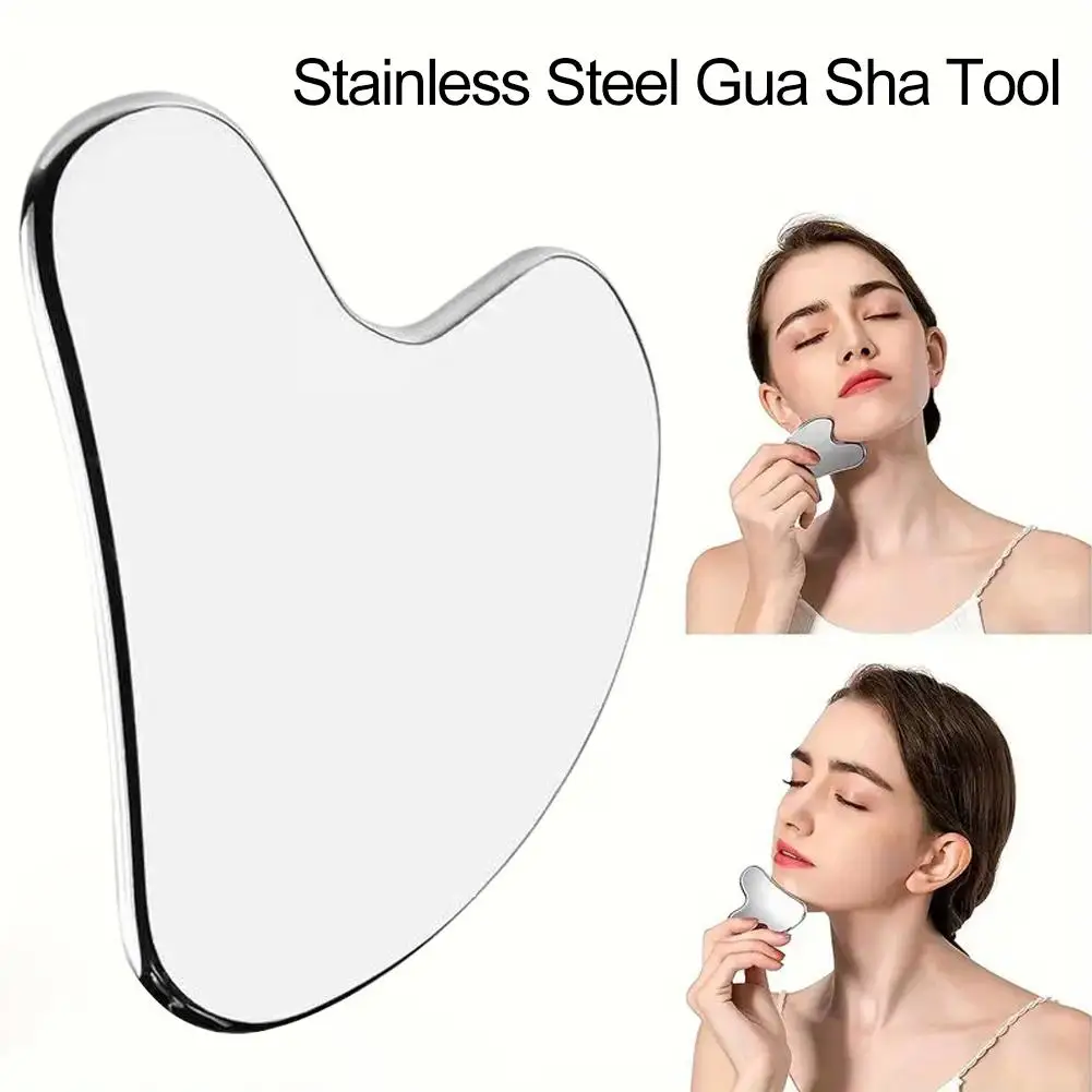Stainless Steel Facial Roller Metal Gua Sha Tools for Face Body Jawline Shaper Lymphatic Drainage Massager, Double Chin Reducer