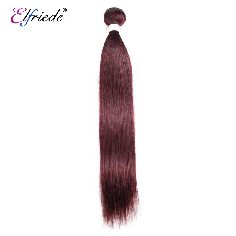 Elfriede #99J Burgundy Straight Precolored Human Hair Bundles 100% Human Hair Extension 3/4 Bundles Deals Human Hair Sew In Weft