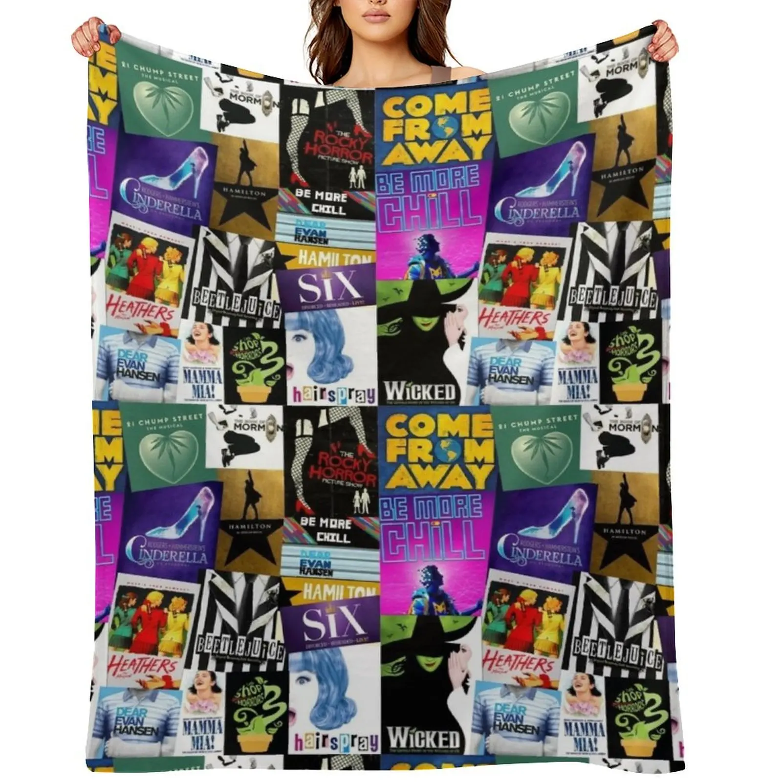 

Musicals Collage III Original Throw Blanket blankets and throws Shaggy Bed covers Comforter Blankets
