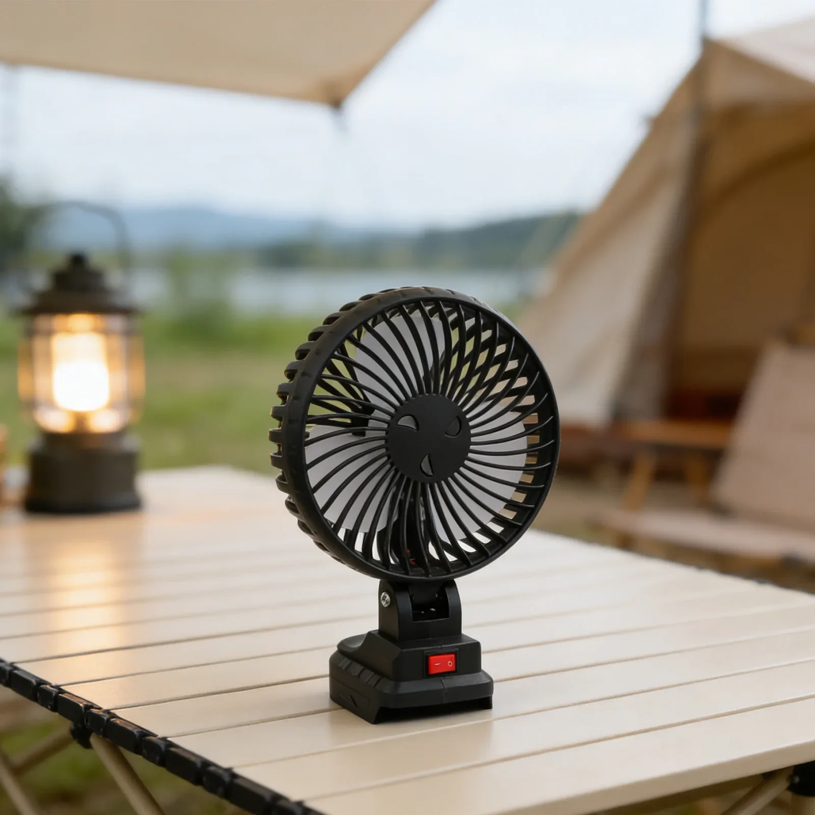Lightweight Fan Strong Performance Fan Black Portable Camping Fan Compact Design Robust Materials Long-lasting Performance