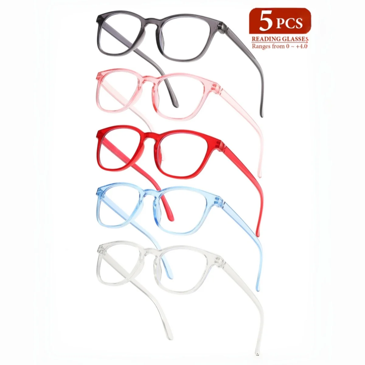 5pcs/3pcs European and American fashionable reading glasses, lightweight anti blue light and anti eye fatigue reading glasses, f