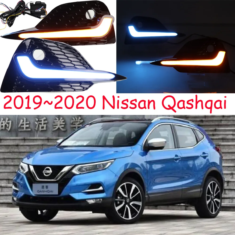 

2019 2020 год для Nissan Qashqai дневные фары автомобильные аксессуары светодиодные DRL фары для Qashqai противотуманные фары