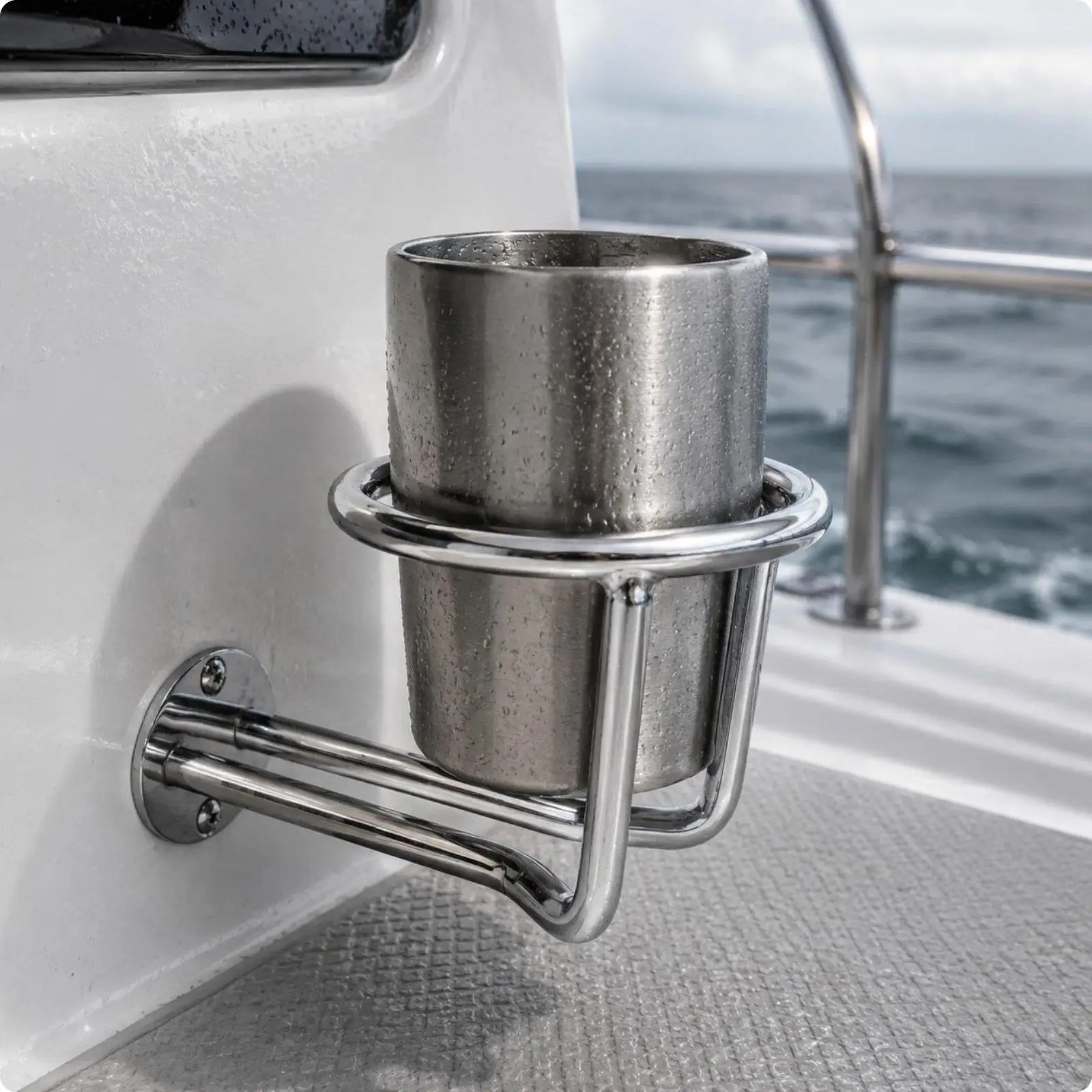 Stainless Steel Cup Holder Rust-Proof Vehicle Accessory Long-Lasting for Outdoor