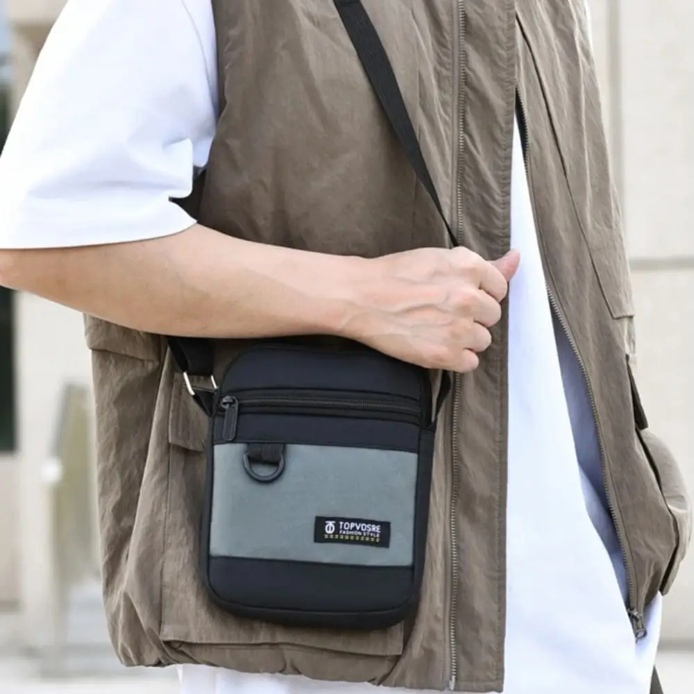 Fashion Oxford Cloth Men Shoulder Bag Large Capacity Waterproof Crossbody Bag Casual Portable Messenger Bag Outdoor