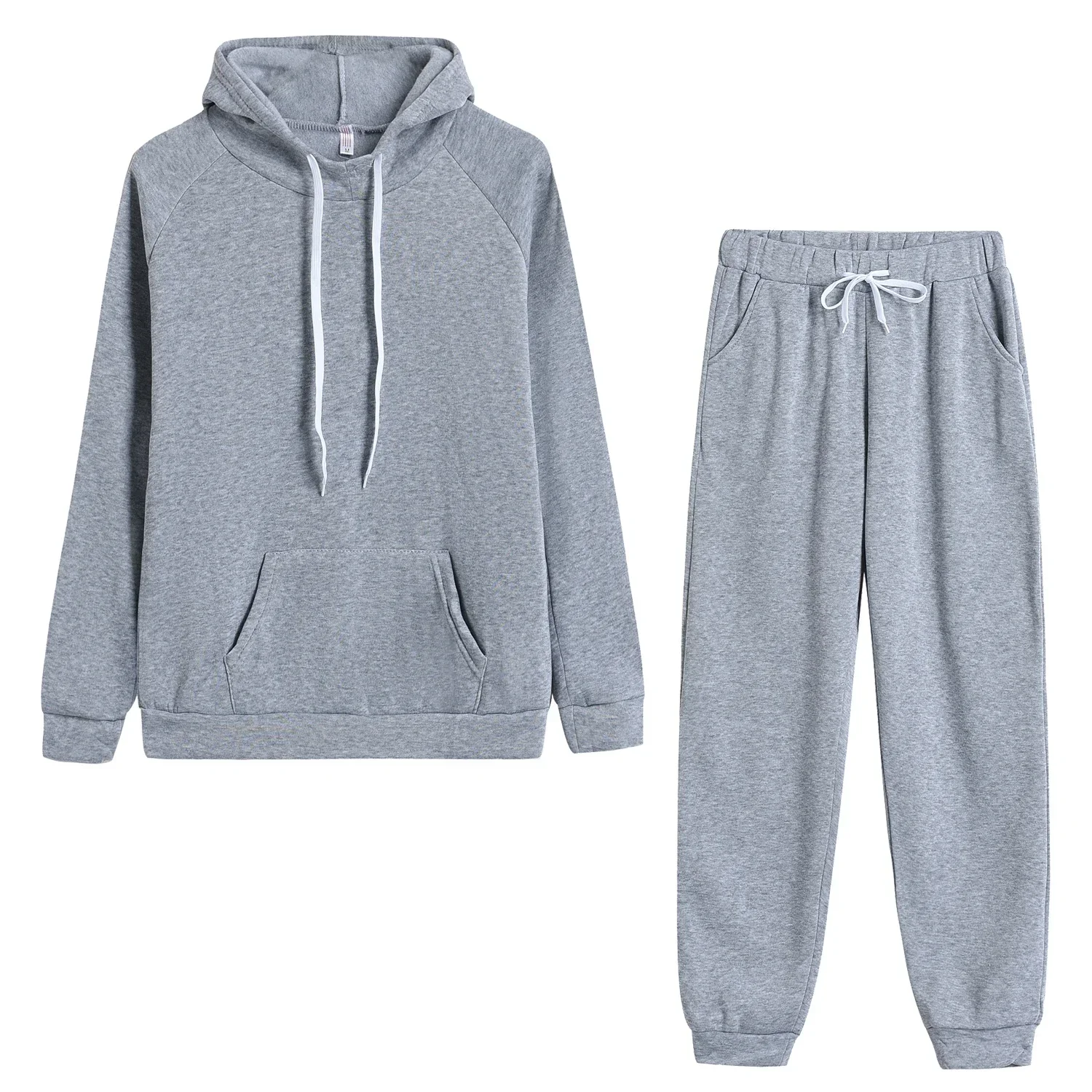 2024 Autumn Women's Fleece Tracksuit 2 Pieces Set Hoodies+Pants Sport Pullover Suit Female Winter Warm Sweatshirt Suit for Woman