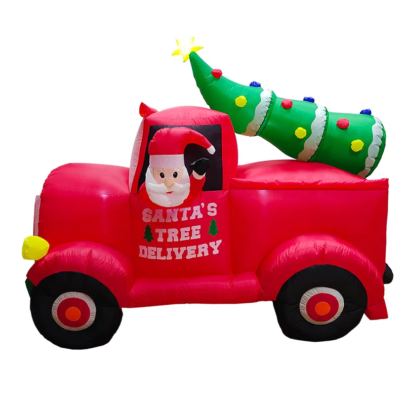 Christmas Supplies Inflatable Air Model Car Pulling Christmas Tree Decoration Christmas Props Santa Claus Support Bulk Ordering