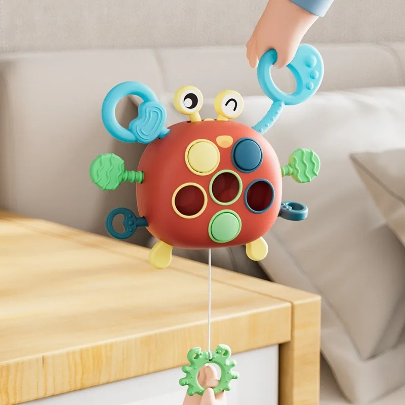 

Multi functional infant crab Lala Le refined exercise puzzle early education finger twisting music teething toy