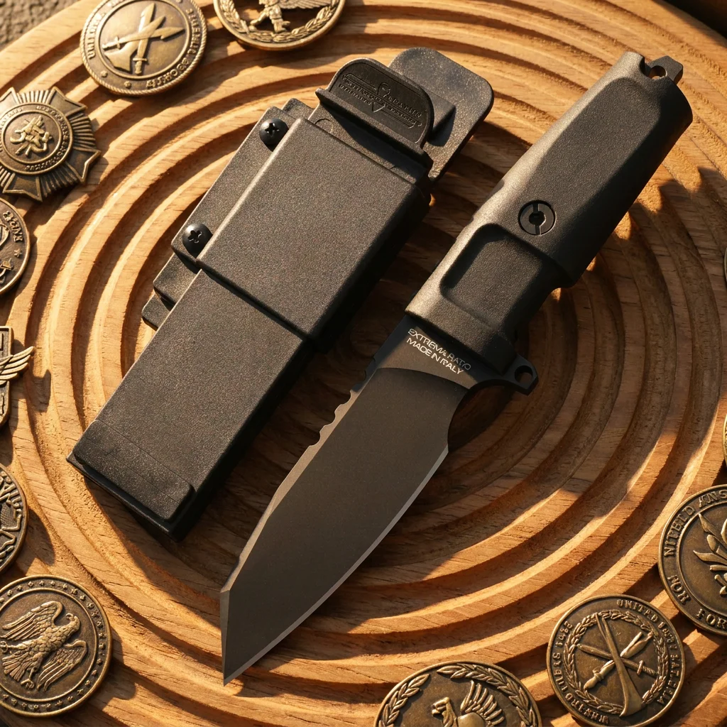 Extrema Ratio TASK C Portable Small Straight Knife, N690 steel, with protective K sheath, outdoor camping knife