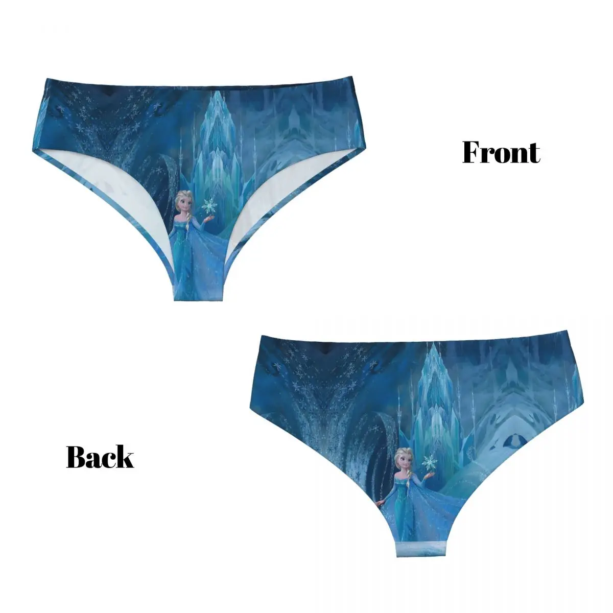 Roupa Interior Respirável para Mulheres, Calcinhas Personalizadas, Briefs Frozen Castle