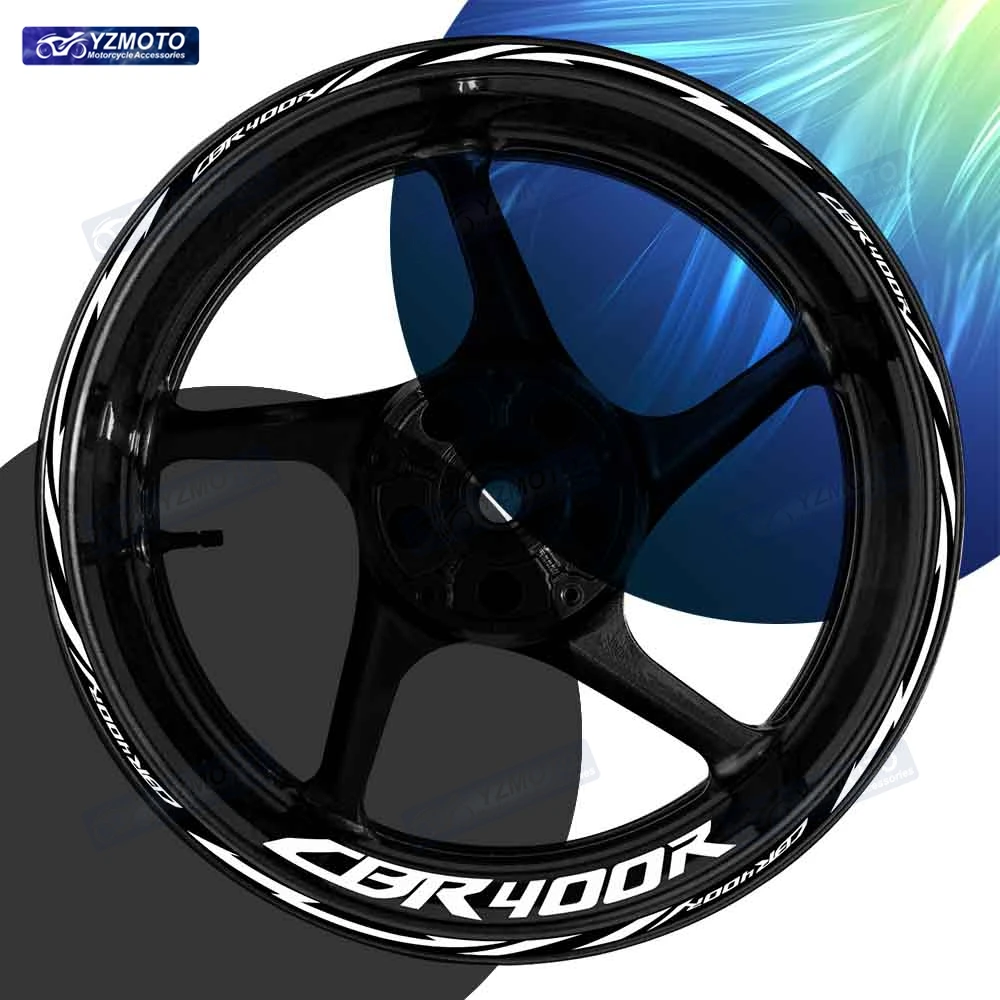 

Для мотоцикла Honda CBR400R 17-дюймовая наклейка на переднее и заднее колесо в полоску, лента на колесо, декоративные светоотражающие наклейки на обод