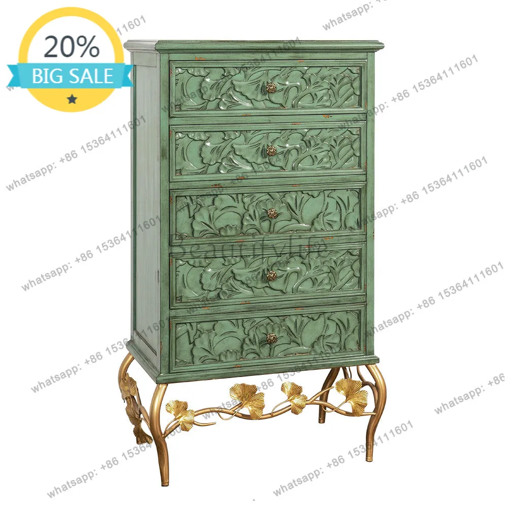 

D30American solid wood chest of drawers, living room storage cabinets, bedroom balcony storage cabinets