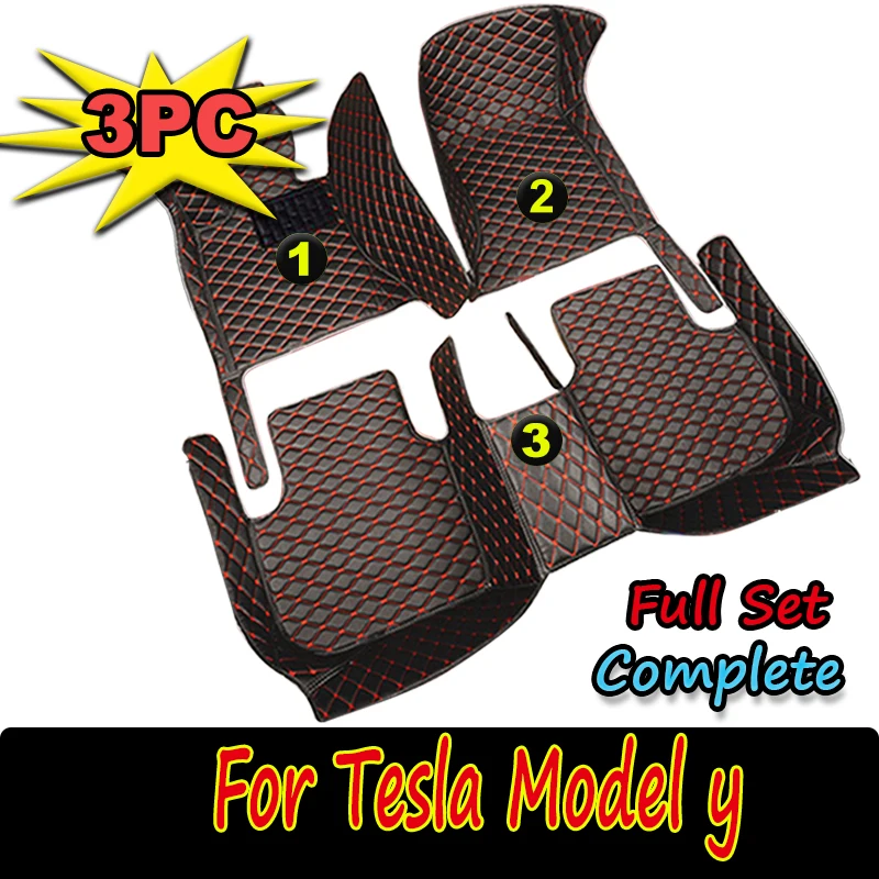 

Custom Automotive Car Floor Mats For Tesla Model y 2023 Auto Luxury Leather Men Women Car Mats Full Coverage