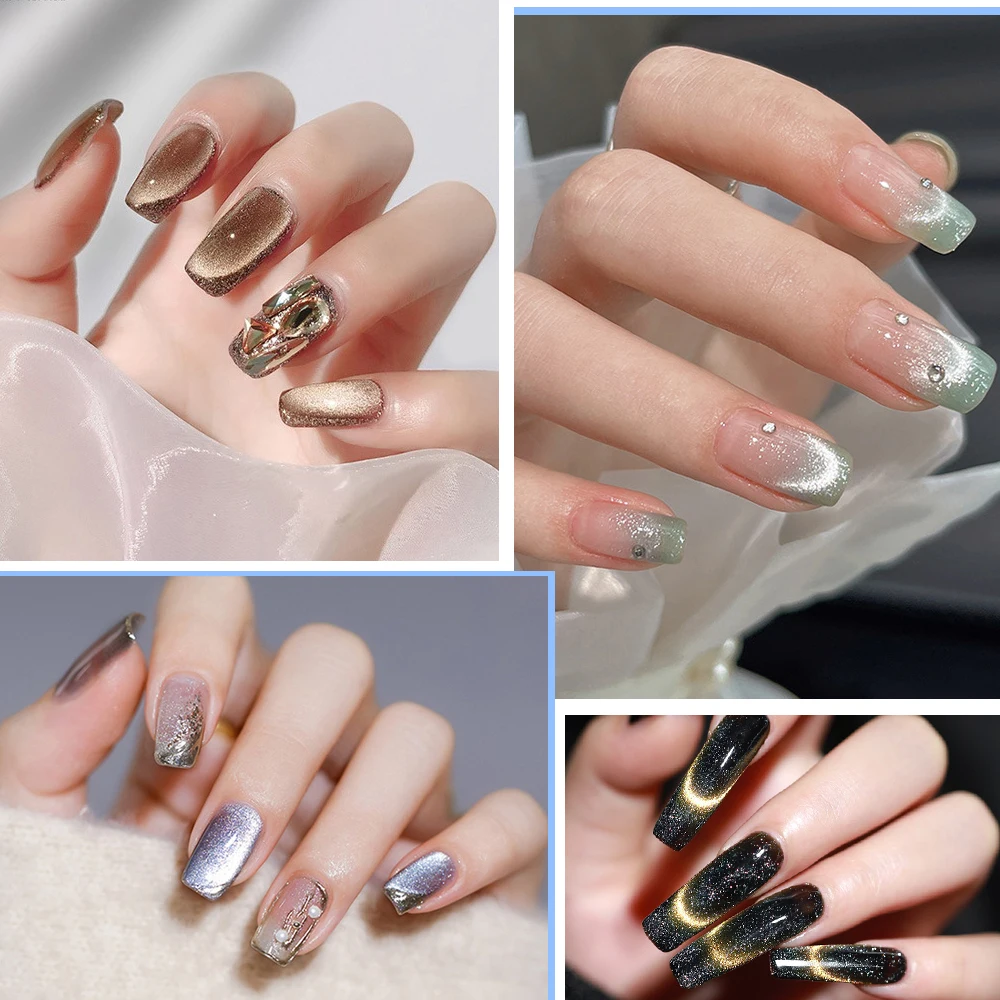 1個入り 3-in-1 木製ハンドル ネイルマグネットロッドスティック キャッツアイUVジェルポリッシュ塗装用 強力厚型円柱マグネットペンスティック