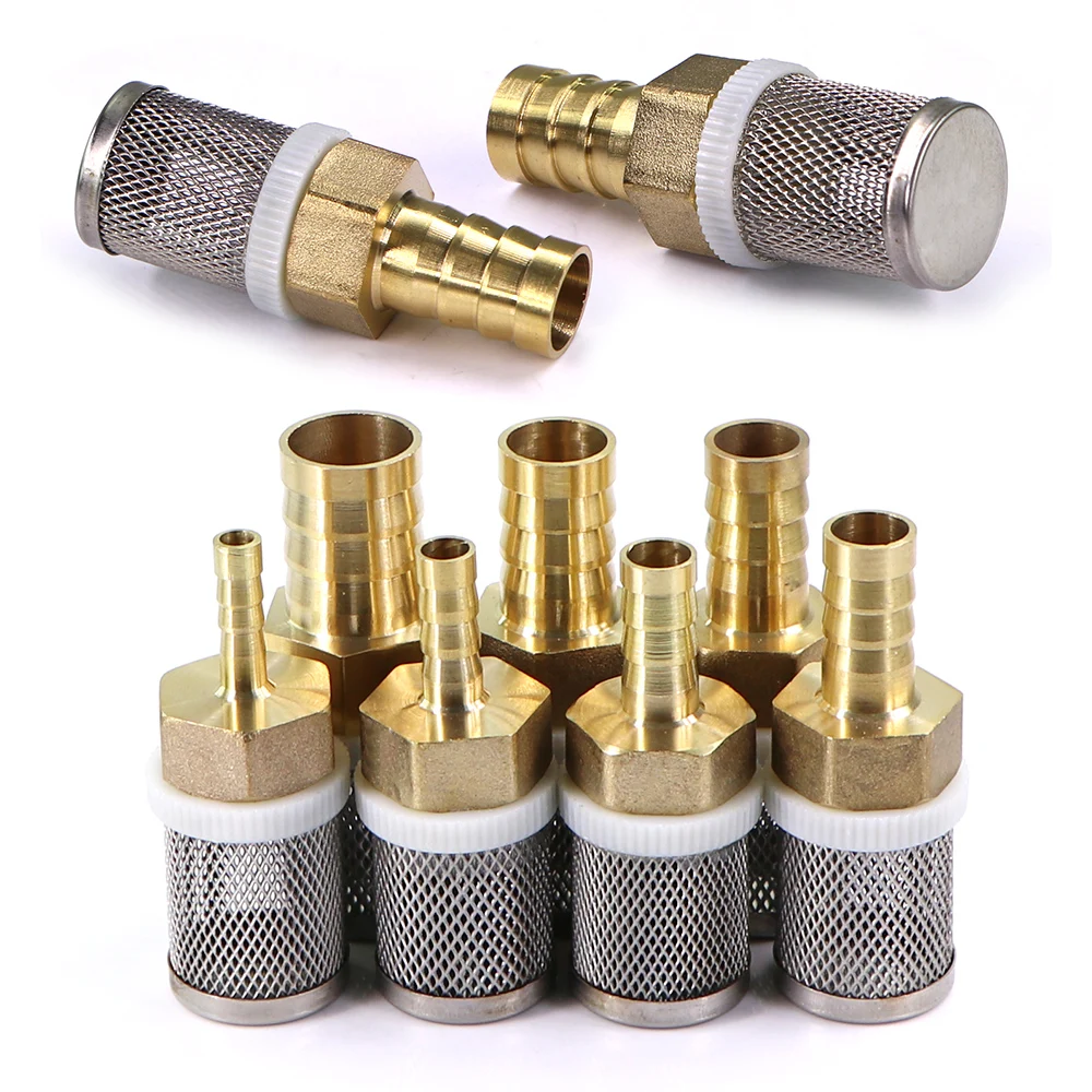 6-19mm Brass Pagoda Barb Hose Adapter 304 Stainless Steel Screen Filter Garden Irrigation Water Pump Prefilter Filter Impurities