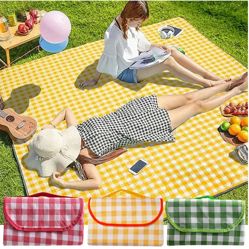 Waterproof Cloth Sand Beach Mats Foldable Camping Mat Thicken Tent Picnic Blanket Pad Moisture-proof Picnic Mat Picnic Blanket