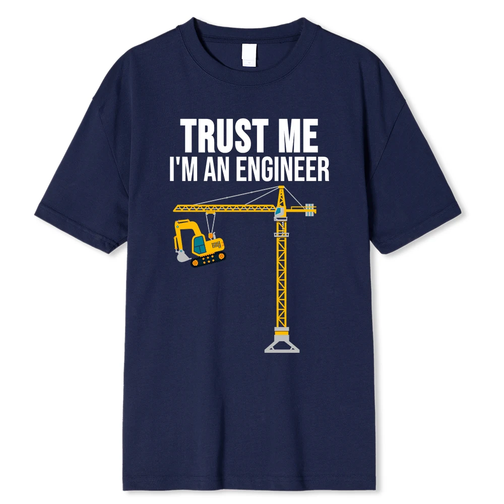 Turst Me, I Am An Engineer Print Printing Clothes Men Loose Oversize T-Shirts Summer Tshirts Cotton Fashion T-Shirt Loose Tops