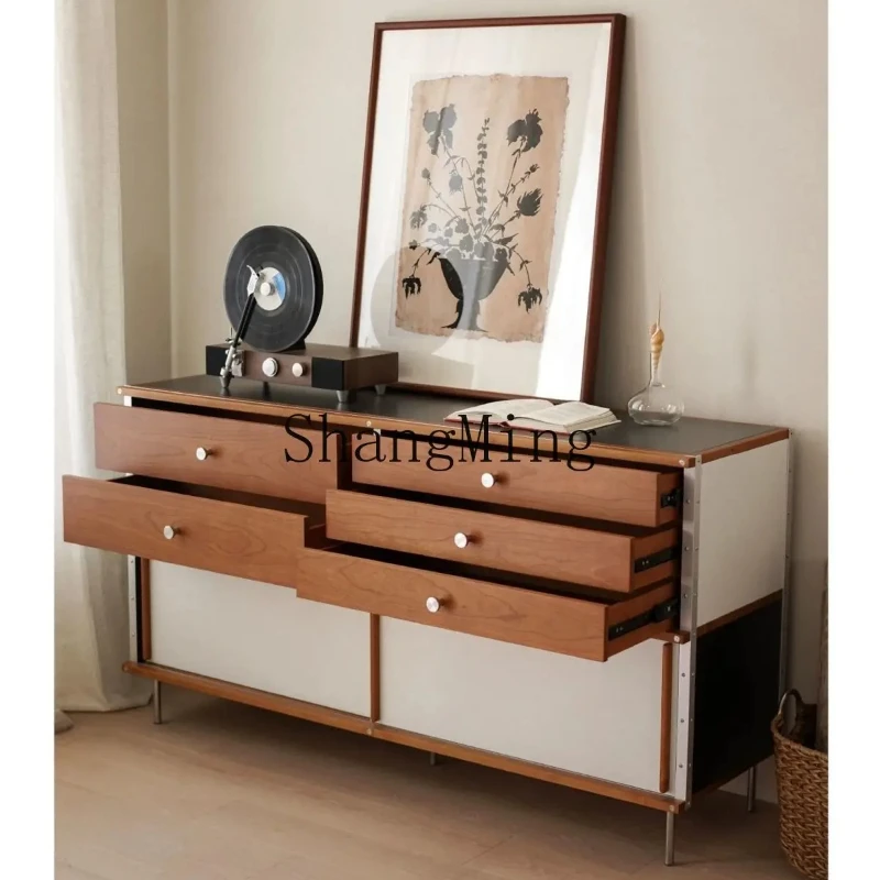 

SM premium household bucket cabinet integrated against the wall kitchen solid wood dining side storage cabinet