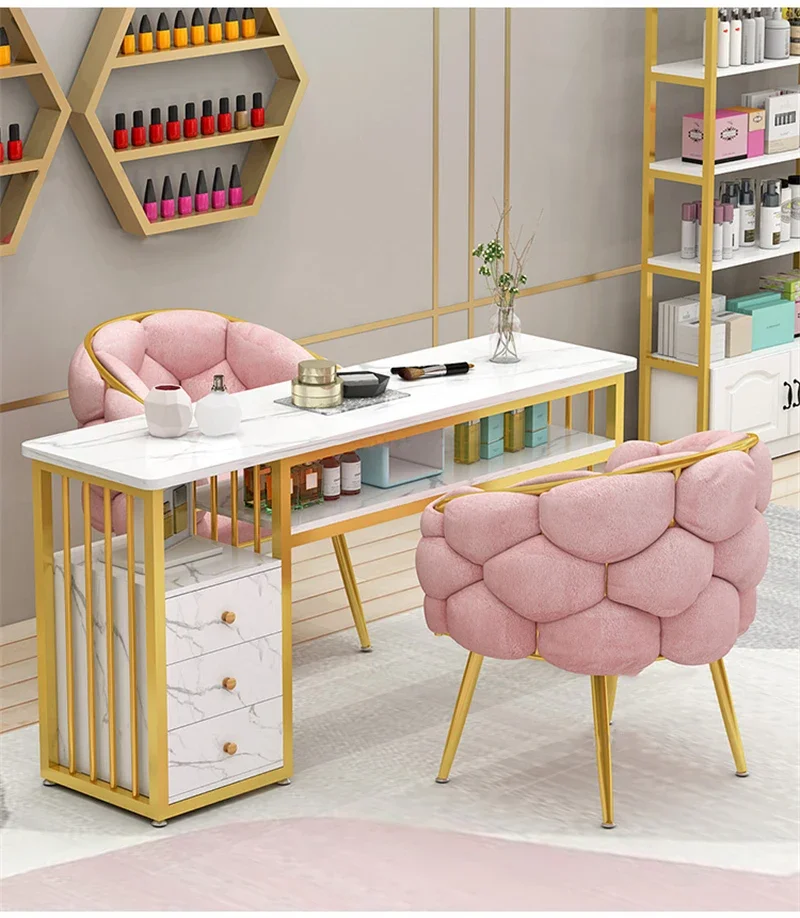 

Скандинавский минималистичный Ins салонная мебель Столы для ногтей Роскошный одиночный профессиональный маникюрный стол Салон красоты Модный стол для ногтей B