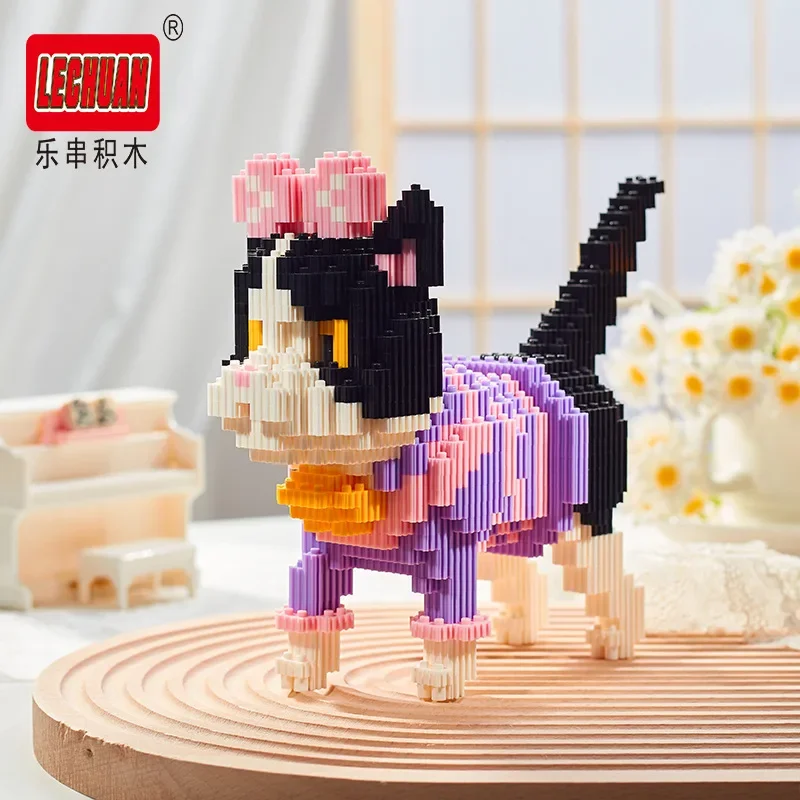 Blocs de construction de connexion Linkgo pour animaux de compagnie, Dressing chats, chiens, bouledogue, Schnauzer, Husky Corgi, briques en diamant, jouets cadeaux
