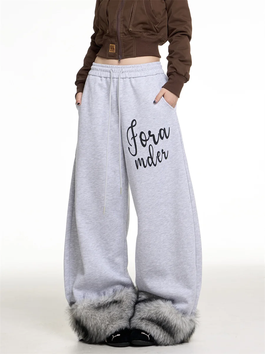 

Женские повседневные брюки Onlpp в американском ретро-стиле с цветными вставками, свободные, широкие, длинные, осенне-зимние