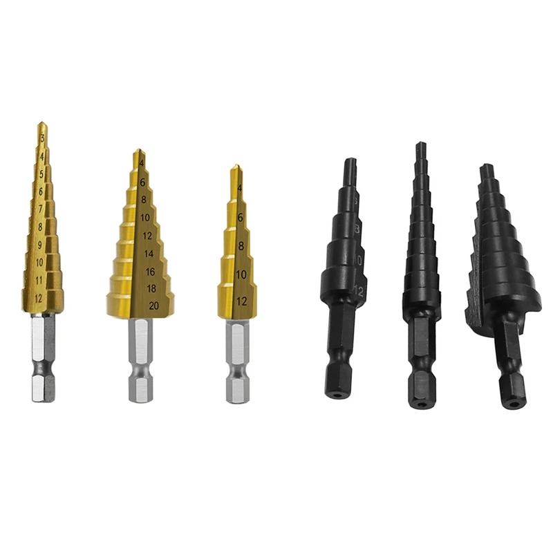 

Step Drill Bit 3Pcs Hss Step Drill Bit Set Cone Hole Cutter Taper Metric Nitriding Hex Core Drill Bits