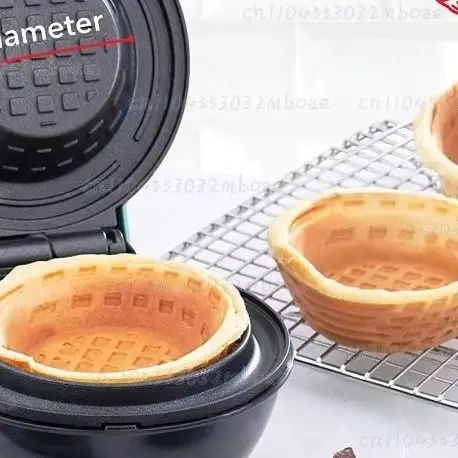 

Household Waffle Bowl Maker for Breakfast Tart Ice Cream Egg Roll Kitchen Appliance Easy Meal Preparation