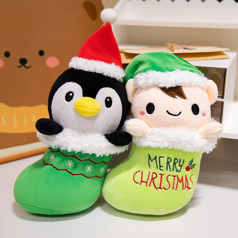 Niedliche Weihnachts-Plüschtiere, weiche Weihnachtsmann-Pinguin-Elf-Stern-Baum-Puppen, bezaubernde Weihnachtsdekoration, Kindergeschenk, Zuhause, Sofa, Schlafzimmer, Ornament