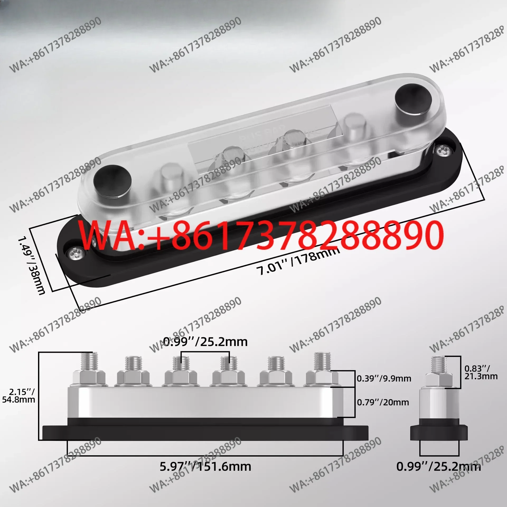 M8 M10 Heavy Duty High Current Copper Busbar Terminal Block RV Yacht Solar System Circuit Wiring Modification Distribution Termi