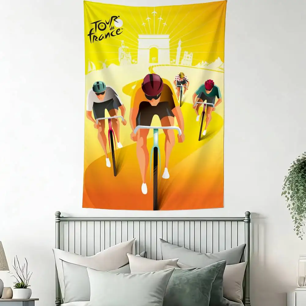 Sports Bike Cycling Tour De France Flag Digital Printing Banner for Garage Wall Out Door Decoration 4