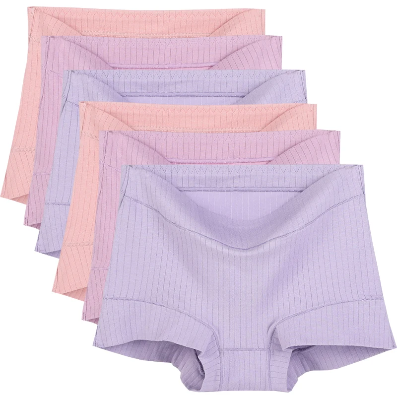 

6 шт., трусики из чистого хлопка, женские однотонные трусы больших размеров, дышащие трусы для девочек, женские трусики с высокой талией, удобные короткие