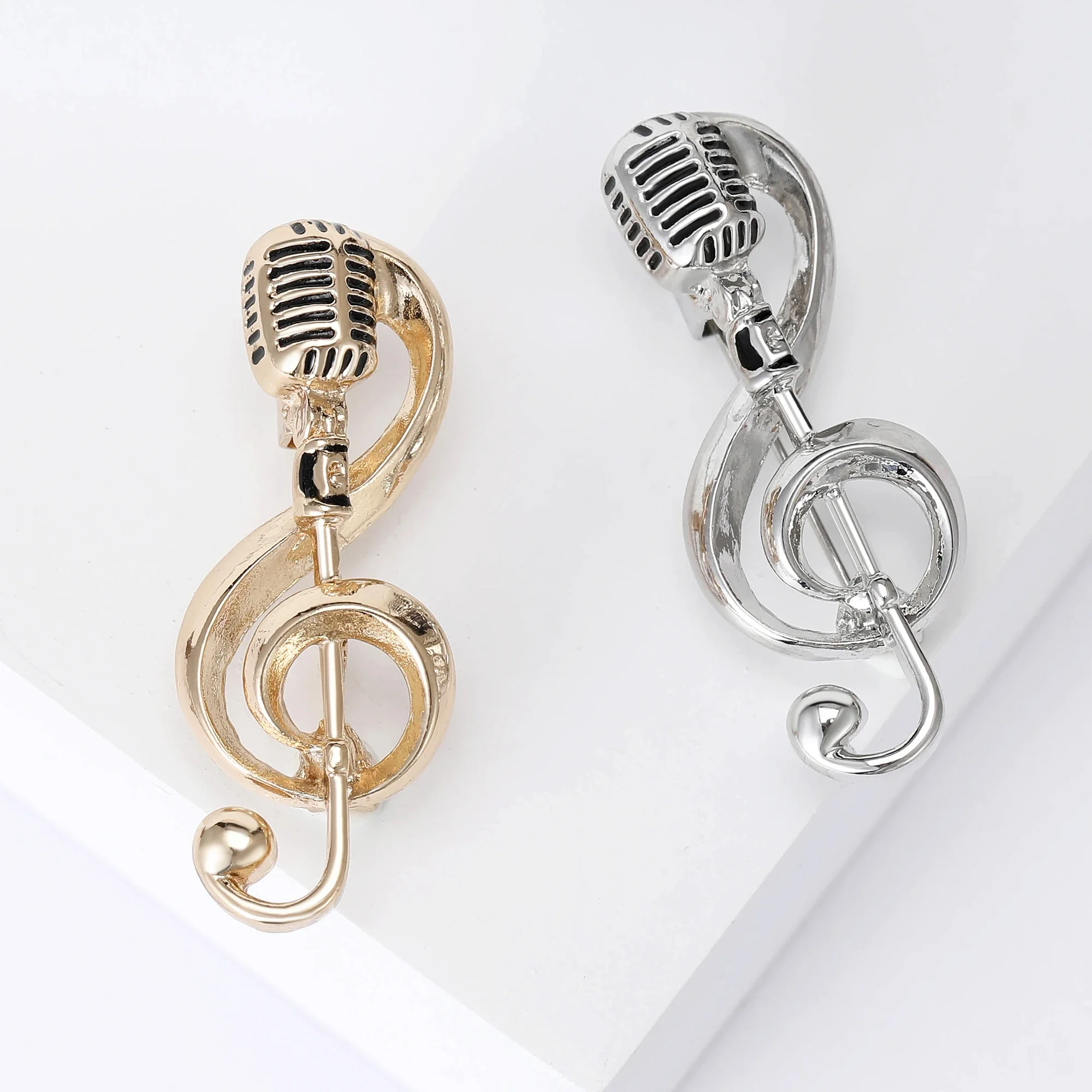 Sparkling Rhinestone Music Note Brooches for Women Unisex Music Pins Multi-color Available Casual Party Accessories Gifts