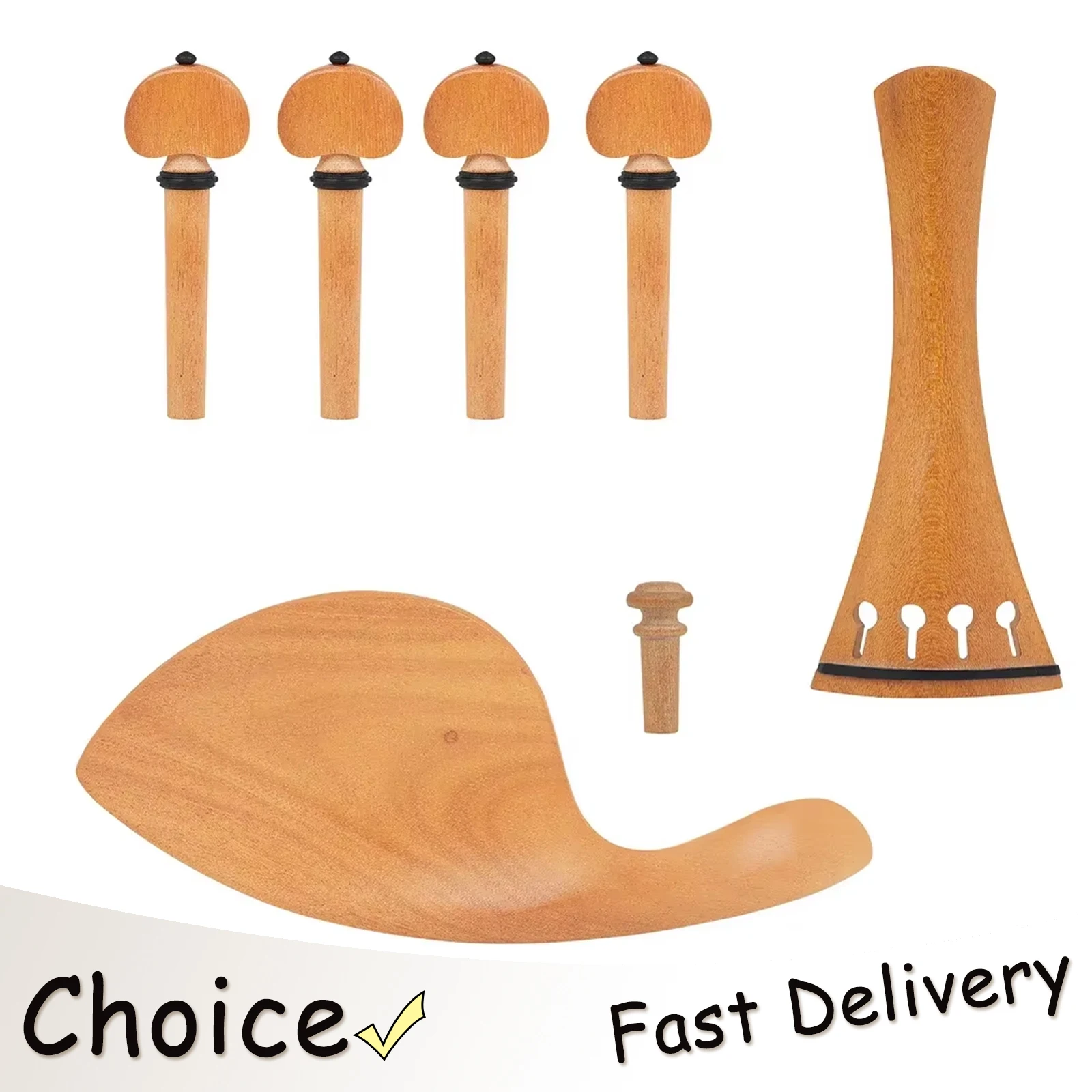 SLADE Violin Kit Tailpiece Tuning Pegs Chin Rest Africa Rose Wood Classic Polished Fitting For 4/4 3/4 Violin Maintenance Parts
