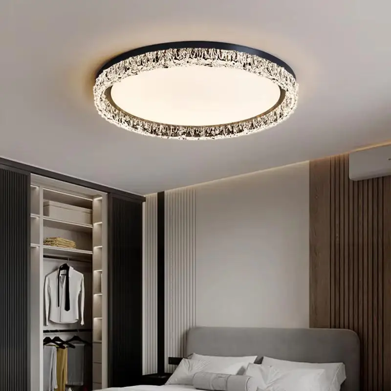 

Modern Crystal LED Bedroom Ceiling Lamp round High-End Study Light Home Indoor Decorative Lighting Fixtures