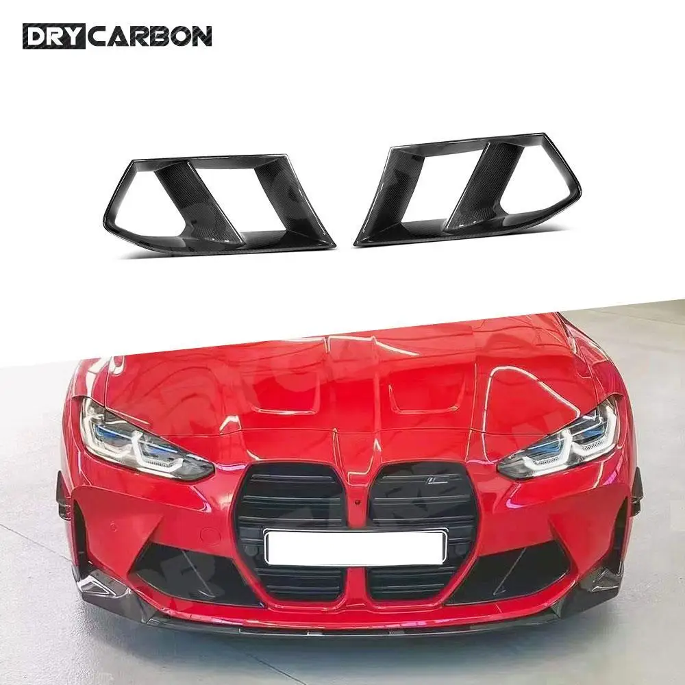 

M Style Carbon Fiber Front Bumper Lip Air Vent Cover Trim Canards for BMW 3 4 Series G80 G82 G83 M3 M4 2021+